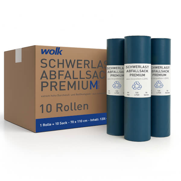 Müllsack 120 Liter 150 X LDPE Blaue Müllsäcke Beutel Abfallsäcke 120l 100m Abfall Eimer