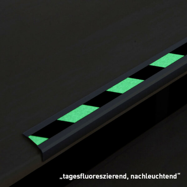 Antirutsch-Treppenkantenprofil, Doppelstreifen, Universal, Farbe Antirutschbelag: tagesfluoreszierend, schwarz/gelb,