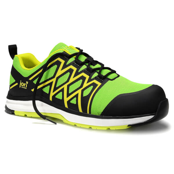 Jori Sicherheitshalbschuh Swift grün gelb ESD S1P Kunststoffkappe, atmungsaktives Textilfutter, Durchtrittschutz