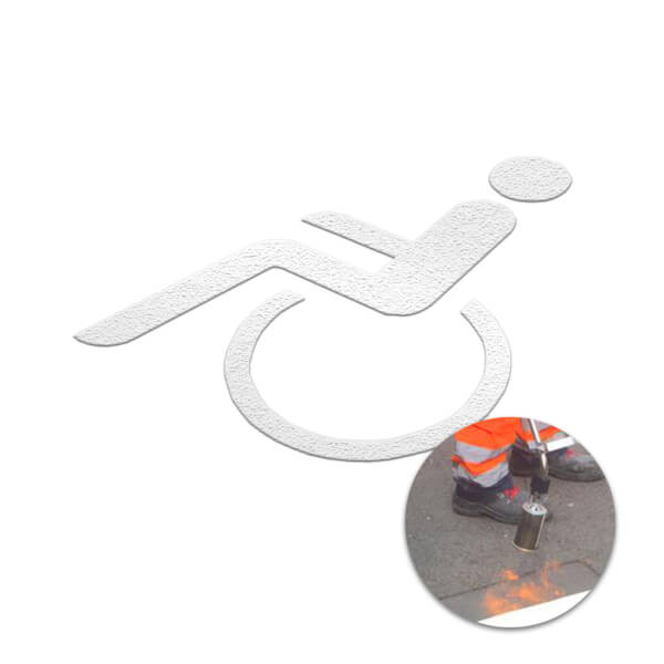 PREMARK thermoplastische Bodenmarkierung Behindertenparkplatz, zur Kennzeichnung von Parkflächen