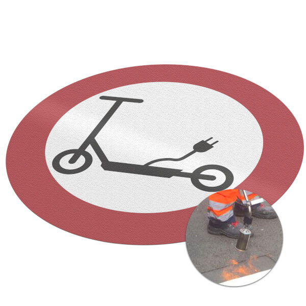 Premark thermoplastische Bodenmarkierung Verbot der Durchfahrt von E - Scooter