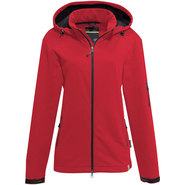 Berufsbekleidung Funktionsbekleidung HAKRO Damen - Softshell - Jacke Alberta, rot,
