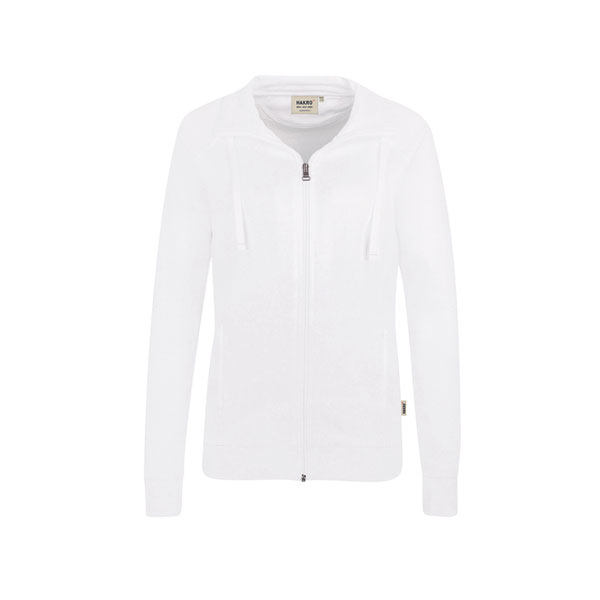 Berufsbekleidung Sweatjacke HAKRO Damen - Sweatjacke College, weiß,