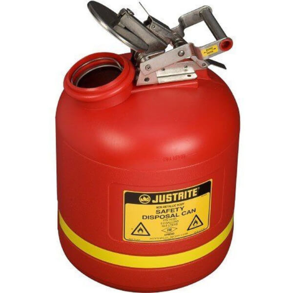 Justrite HDPE - Entsorgungsbehälter selbstschließend für brennbare und ätzende Flüssigkeiten