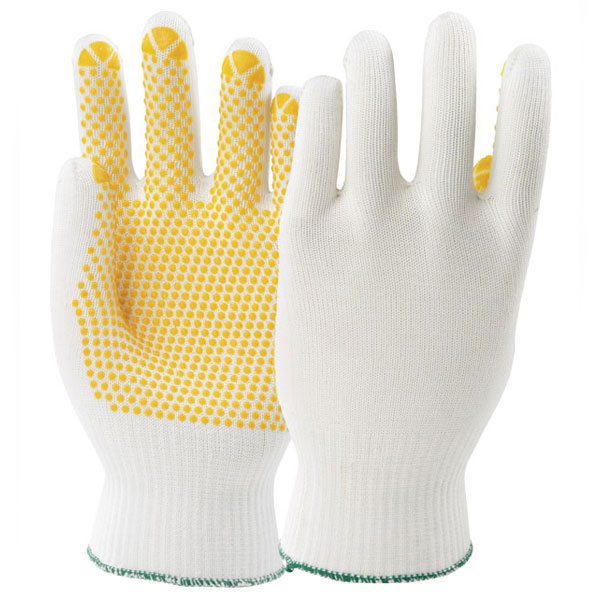 Arbeitshandschuhe Mechanischer Schutz Strickhandschuhe KCL PolyTRIX N, weiß - gelb,