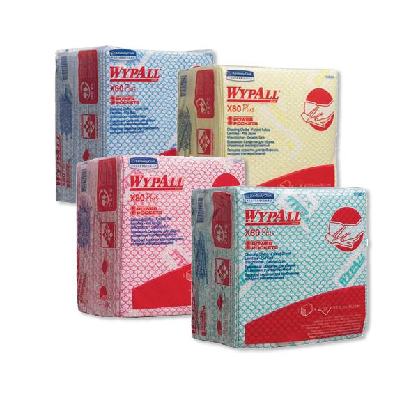 WYPALL X80 Plus Wischtücher Viertelfgefaltet mit 4 - Farbsystem zur Vermeidung von Kreuzkontaminationen