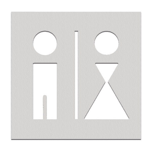 Tello T/ürschild Piktogramm /Ø 7,0 cm Damen mit Klebepad rund Aluminium