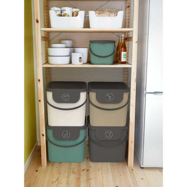 rothopro Recycling Mülleimer ALBULA clevere Mülltrennung für Küche Bad und Büro kaufen