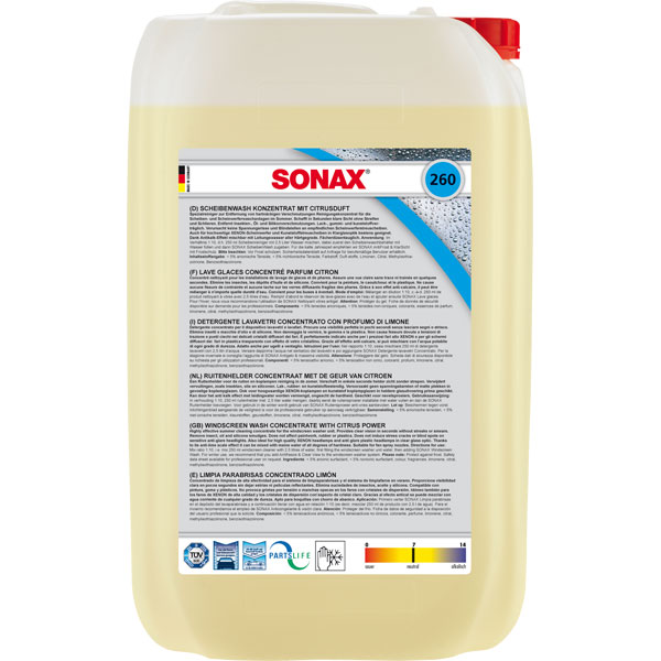 25L Sonax ScheibenWash Wischwasser Konzentrat mit Citrusduft  Reinigungskonzentrat für die Scheibenwaschanlage im Sommer kaufen