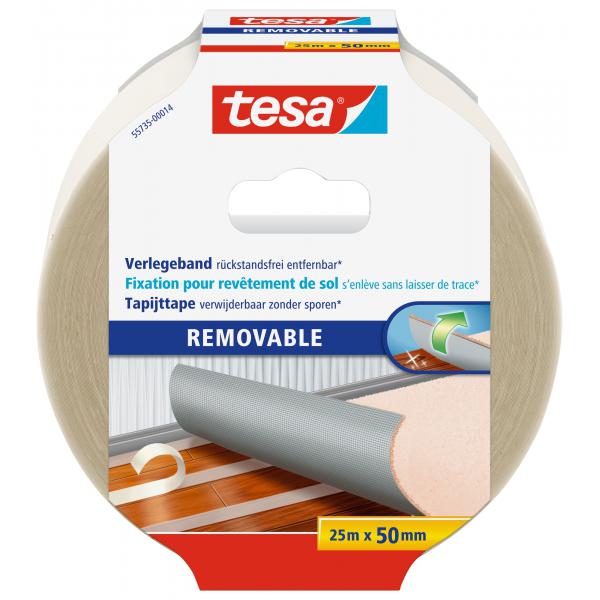 tesa Verlegeband doppelseitiges Fixierungs - Klebeband, Länge: 25 m