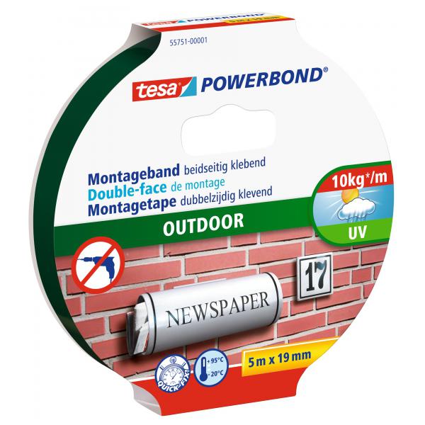 tesa Powerbond Montageband Outdoor doppelseitiges Fixierungs - Klebeband für den Außenbereich